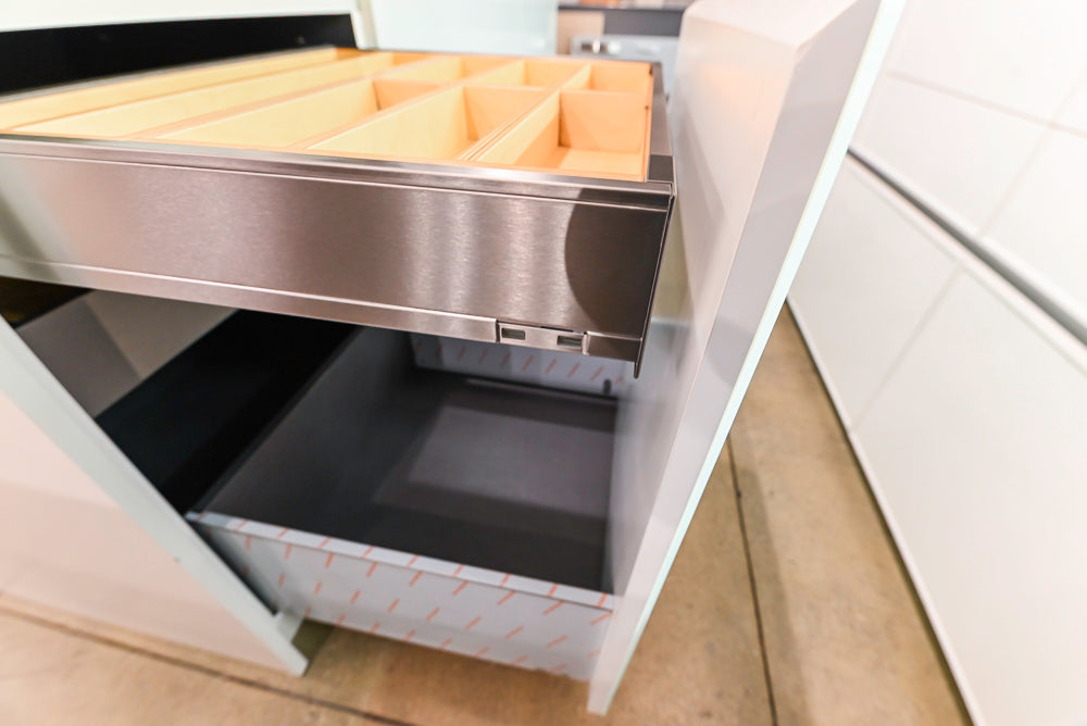Modern White Matte & Glossy Dry Bar with Island and Dekton Countertops