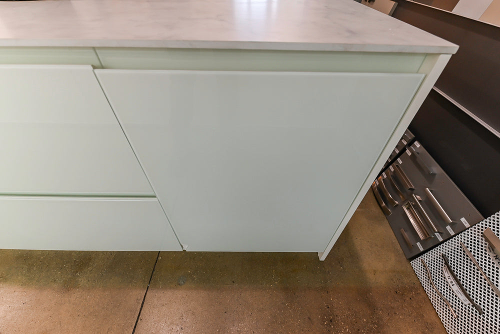 Modern White Matte & Glossy Dry Bar with Island and Dekton Countertops