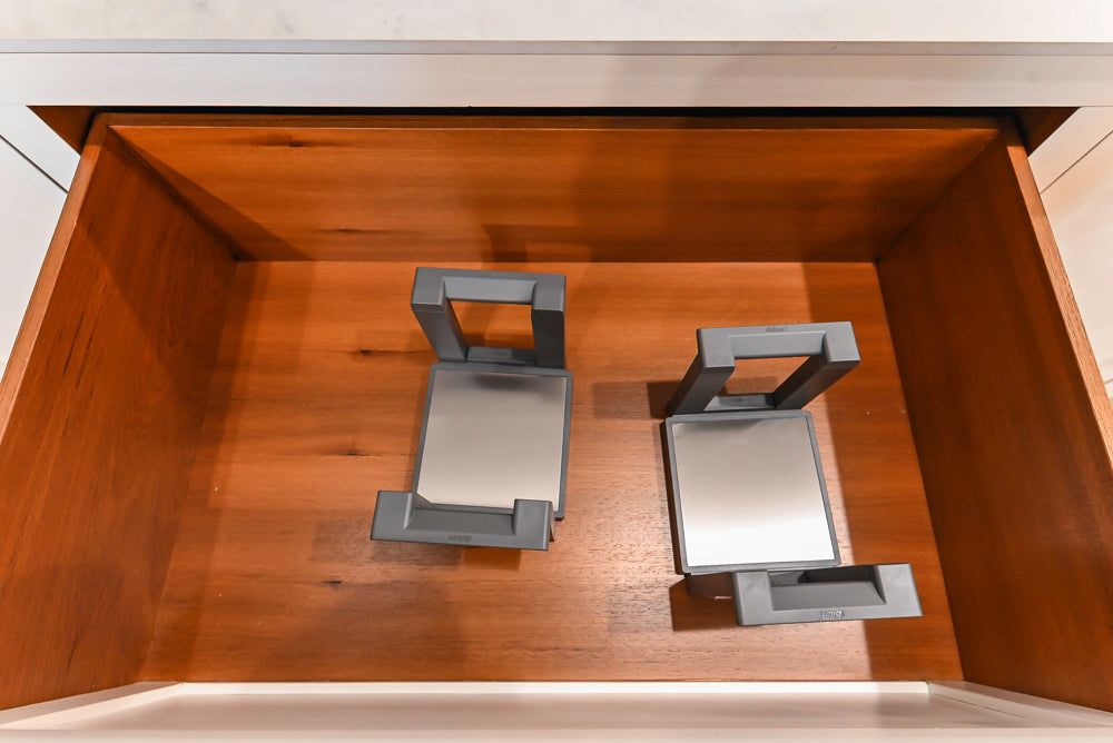 Modern White Matte & Glossy Dry Bar with Island and Dekton Countertops