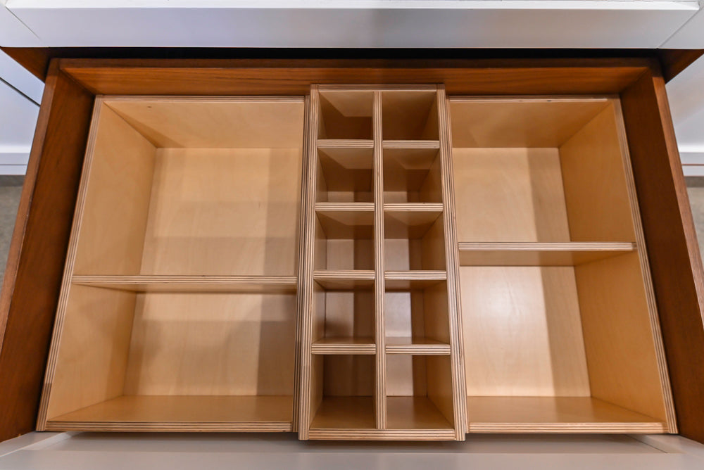 Modern White Matte & Glossy Dry Bar with Island and Dekton Countertops