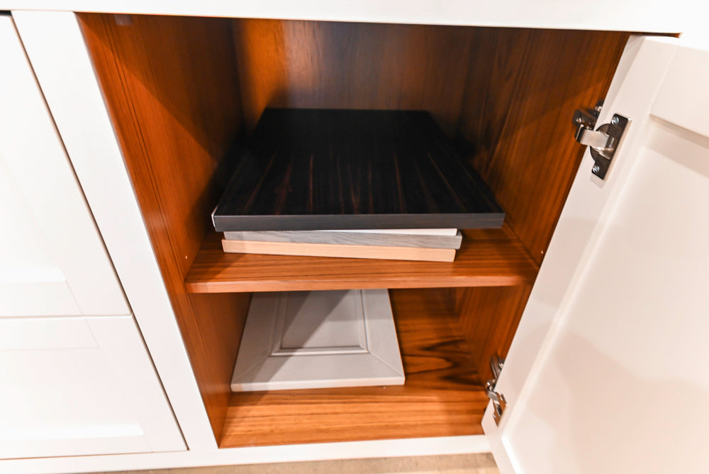 Modern White Matte & Glossy Dry Bar with Island and Dekton Countertops