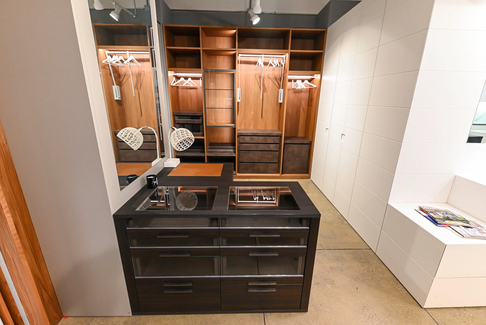 Modern Natural Wood Toned Complete Wardrobe Closet System