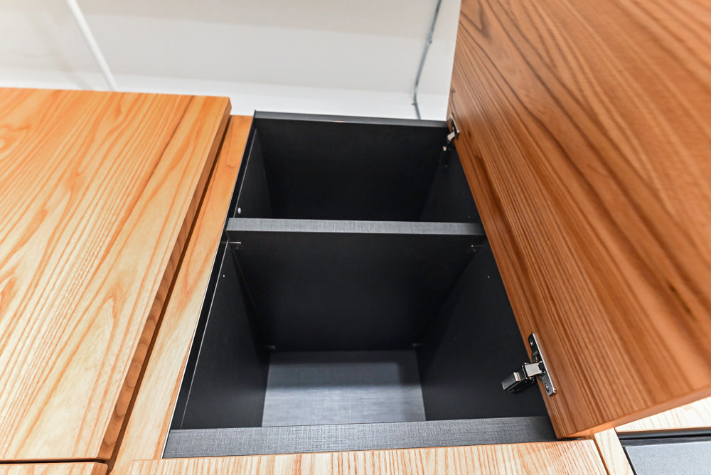 Modern Natural Wood Toned Hideaway Door Pantry