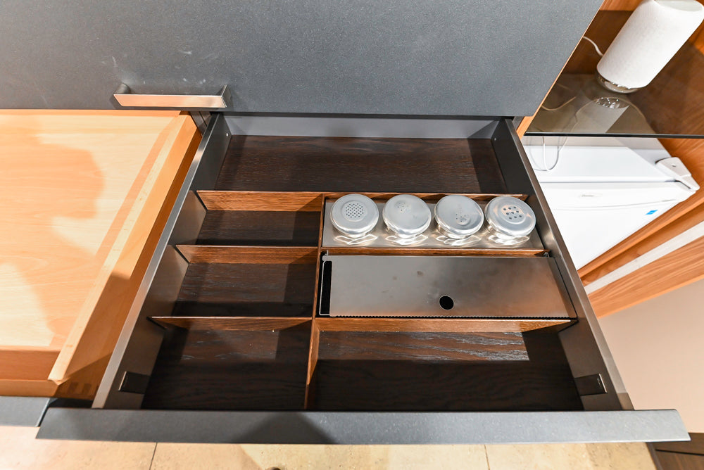 Modern Natural Wood Toned Hideaway Door Pantry