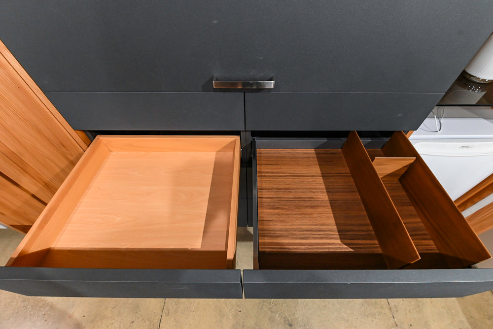 Modern Natural Wood Toned Hideaway Door Pantry