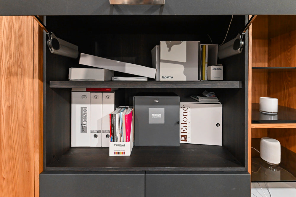 Modern Natural Wood Toned Hideaway Door Pantry