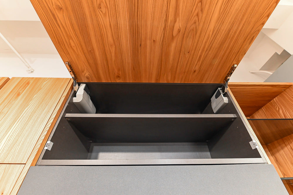 Modern Natural Wood Toned Hideaway Door Pantry