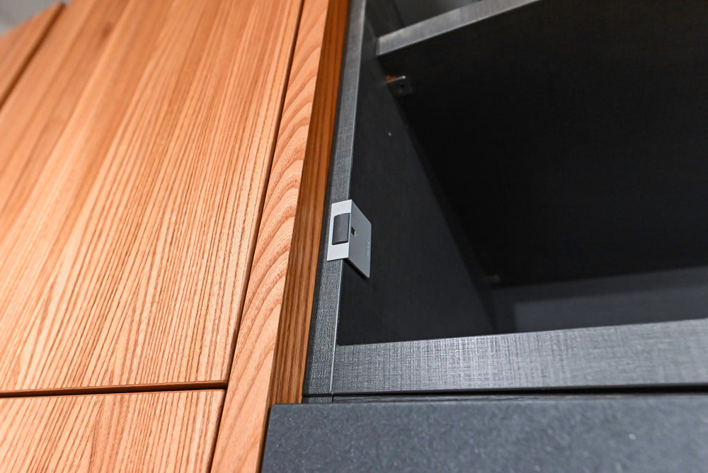 Modern Natural Wood Toned Hideaway Door Pantry