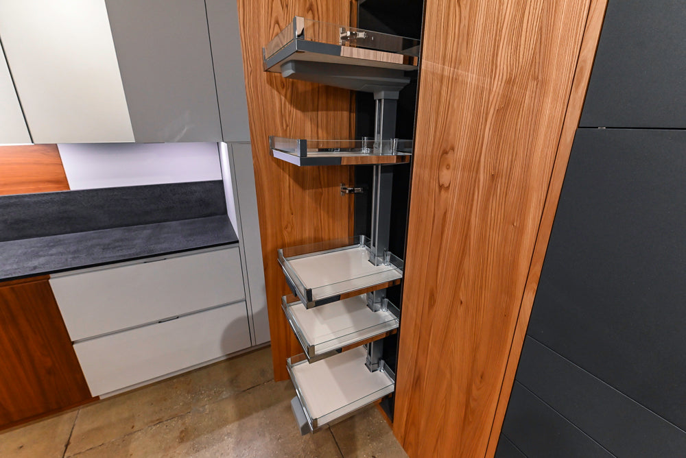 Modern Natural Wood Toned Hideaway Door Pantry