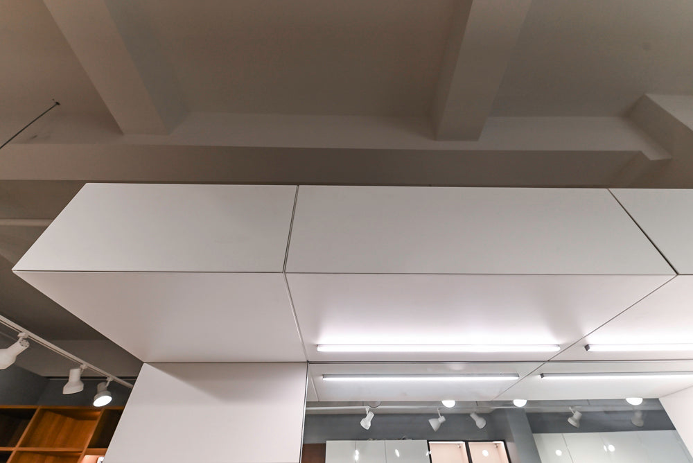 White Modern Vanity Set with Double Sinks and Matching Wardrobe Closet System