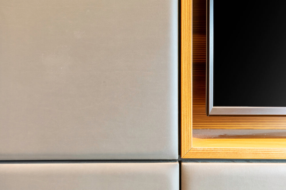 Eggersmann Schmalenbach Modern Larch Smoked Veneer with Grey Parsol Glass Entertainment System