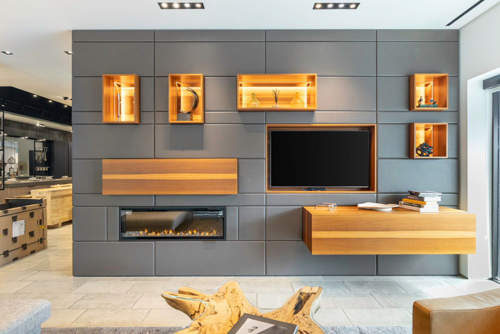 Eggersmann Schmalenbach Modern Larch Smoked Veneer with Grey Parsol Glass Entertainment System