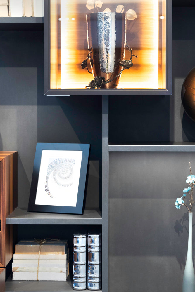 eggersmann USA Schmalenbach Modern Larch Smoked Veneer with Grey Parsol Glass Entertainment System