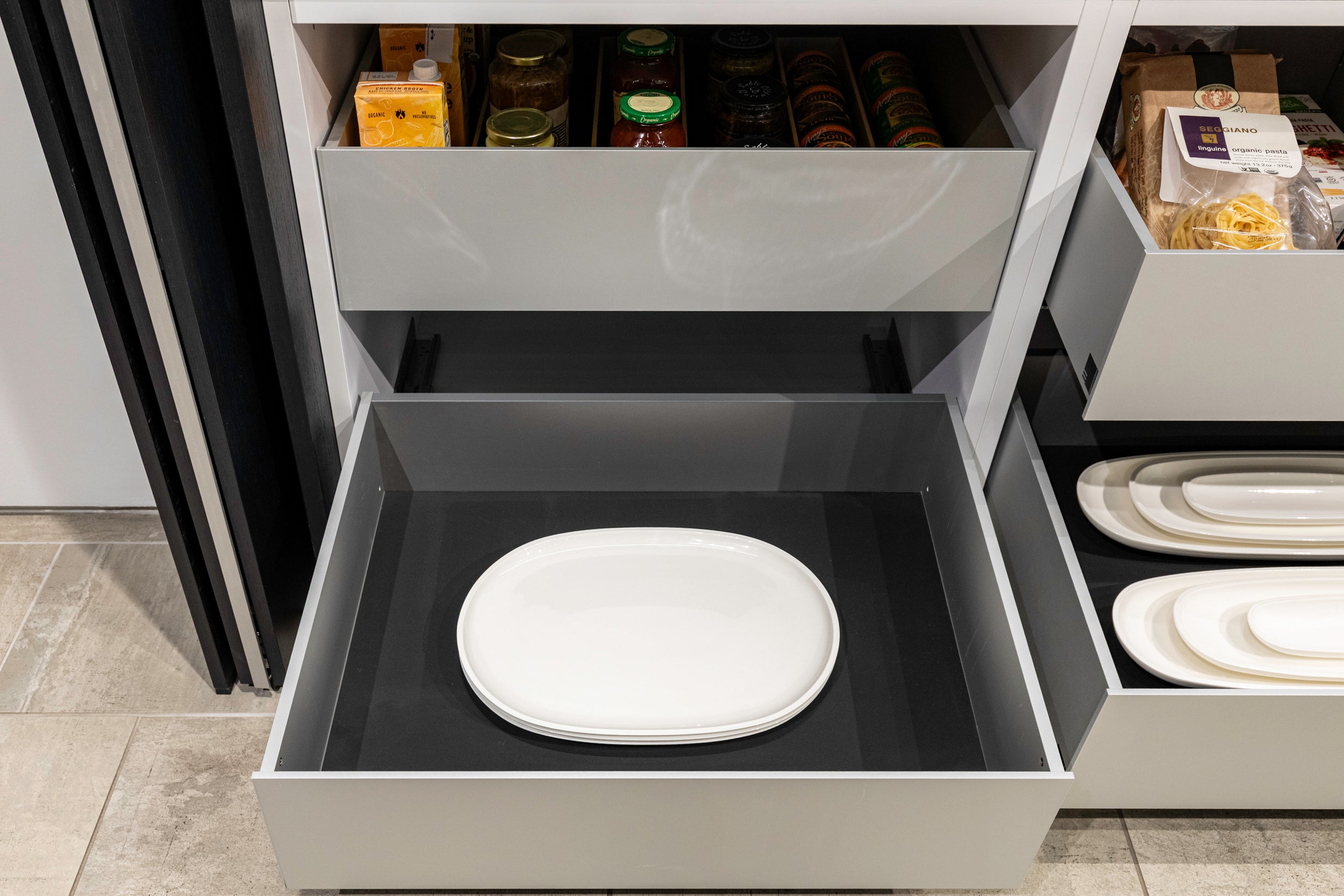 eggersmann E-Line Graphite Black Bi-Fold Pocket Door Pantry Wall