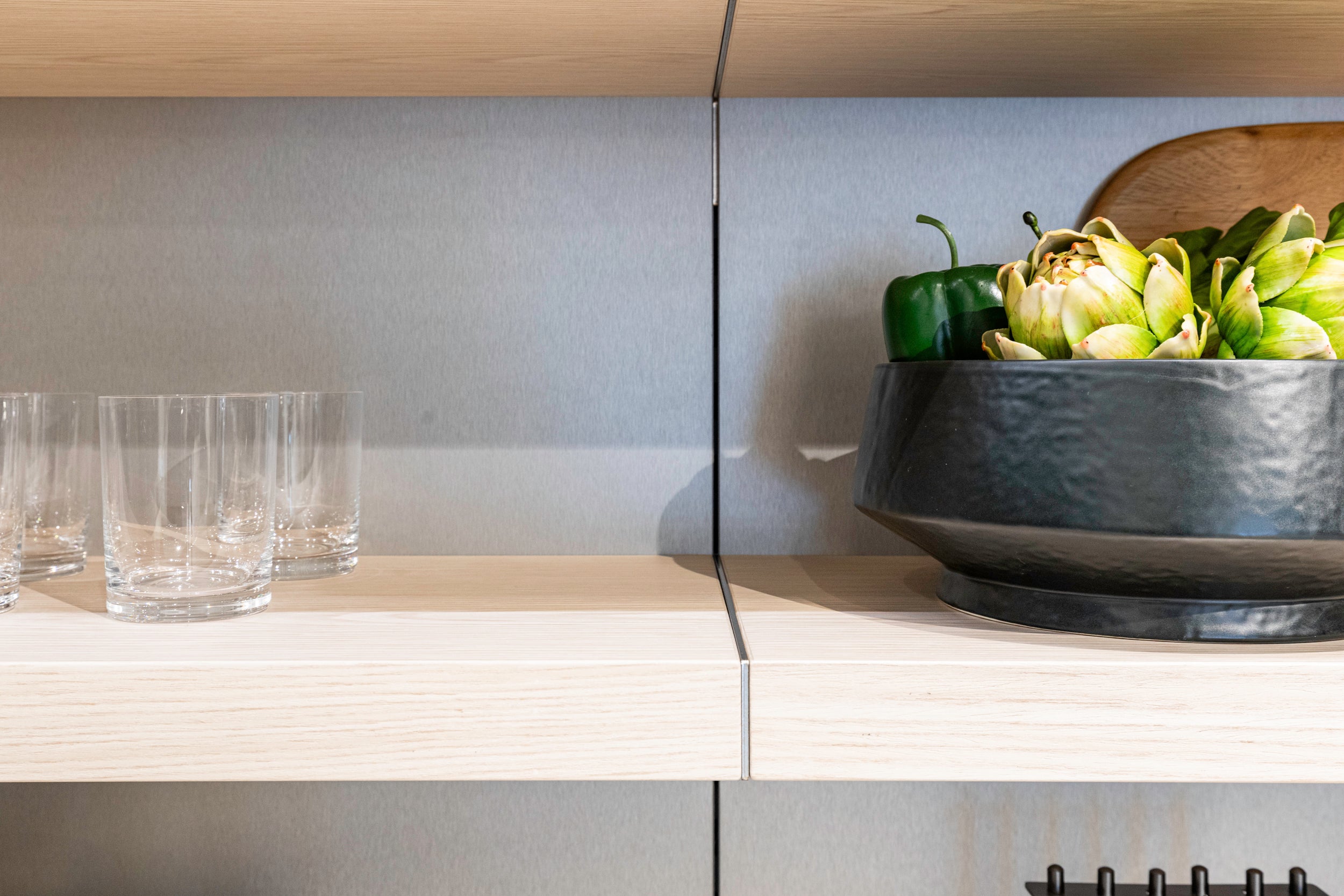 eggersmann E-Line Graphite Black Bi-Fold Pocket Door Pantry Wall