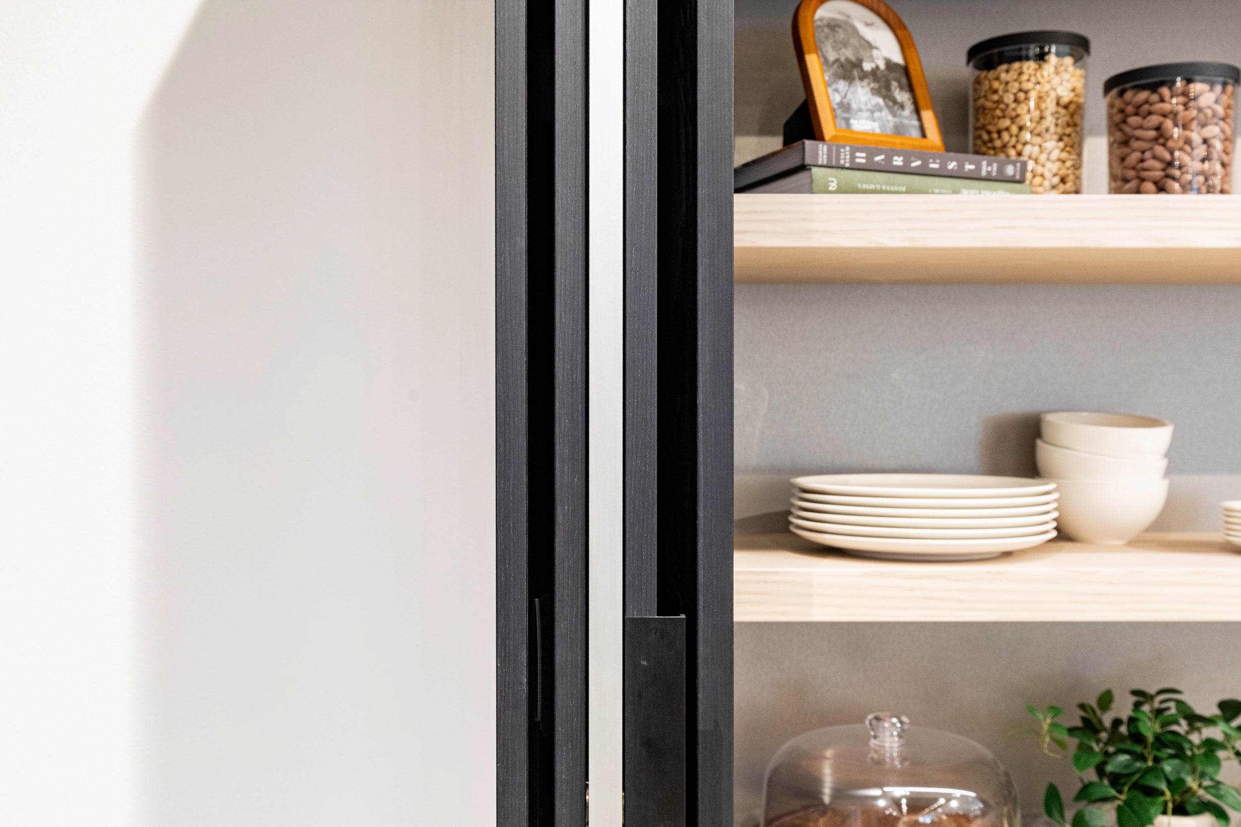 eggersmann E-Line Graphite Black Bi-Fold Pocket Door Pantry Wall