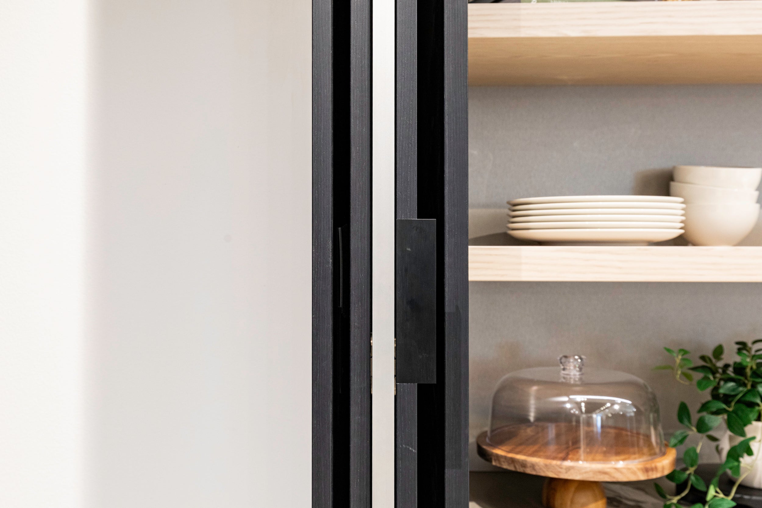 eggersmann E-Line Graphite Black Bi-Fold Pocket Door Pantry Wall