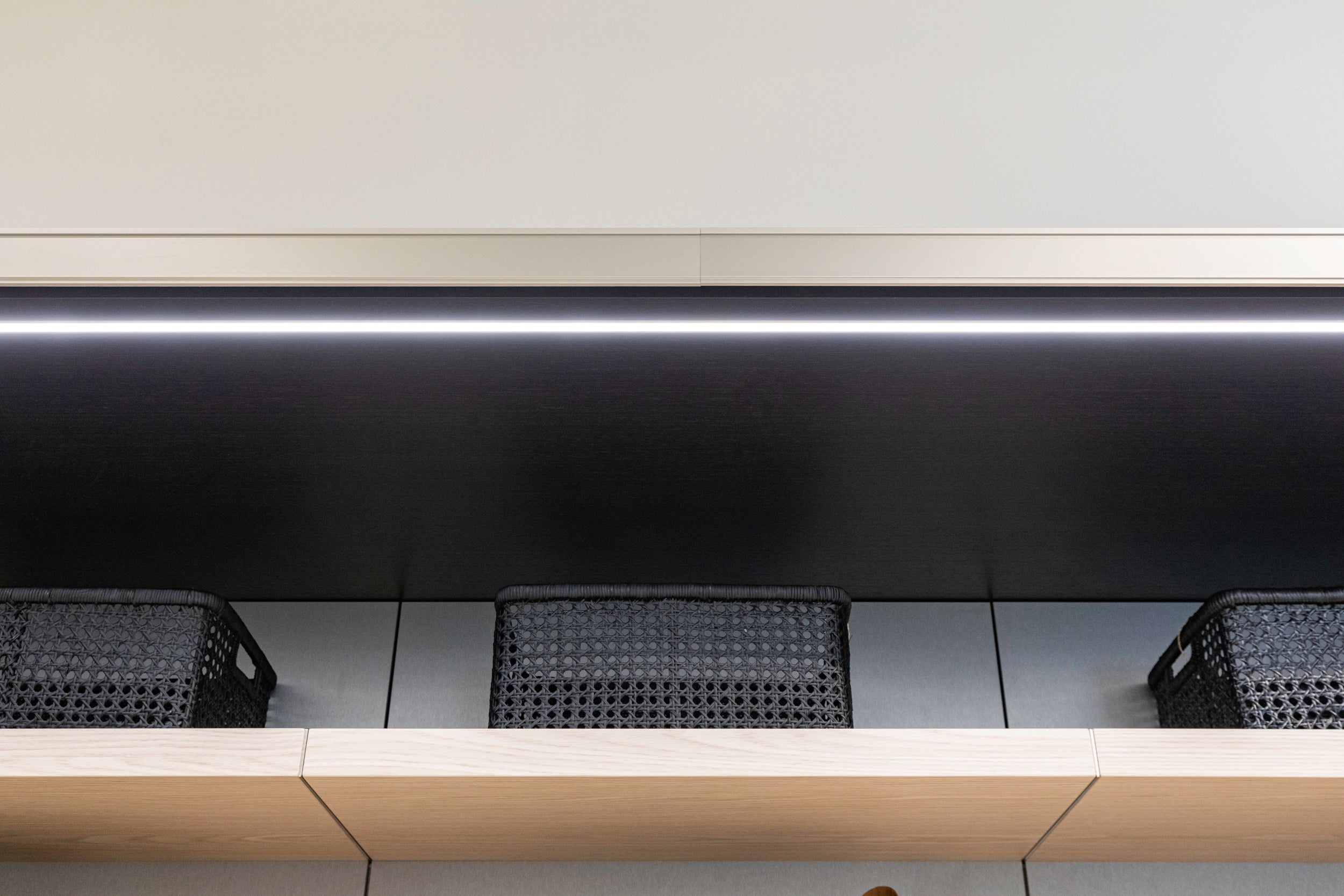 eggersmann E-Line Graphite Black Bi-Fold Pocket Door Pantry Wall