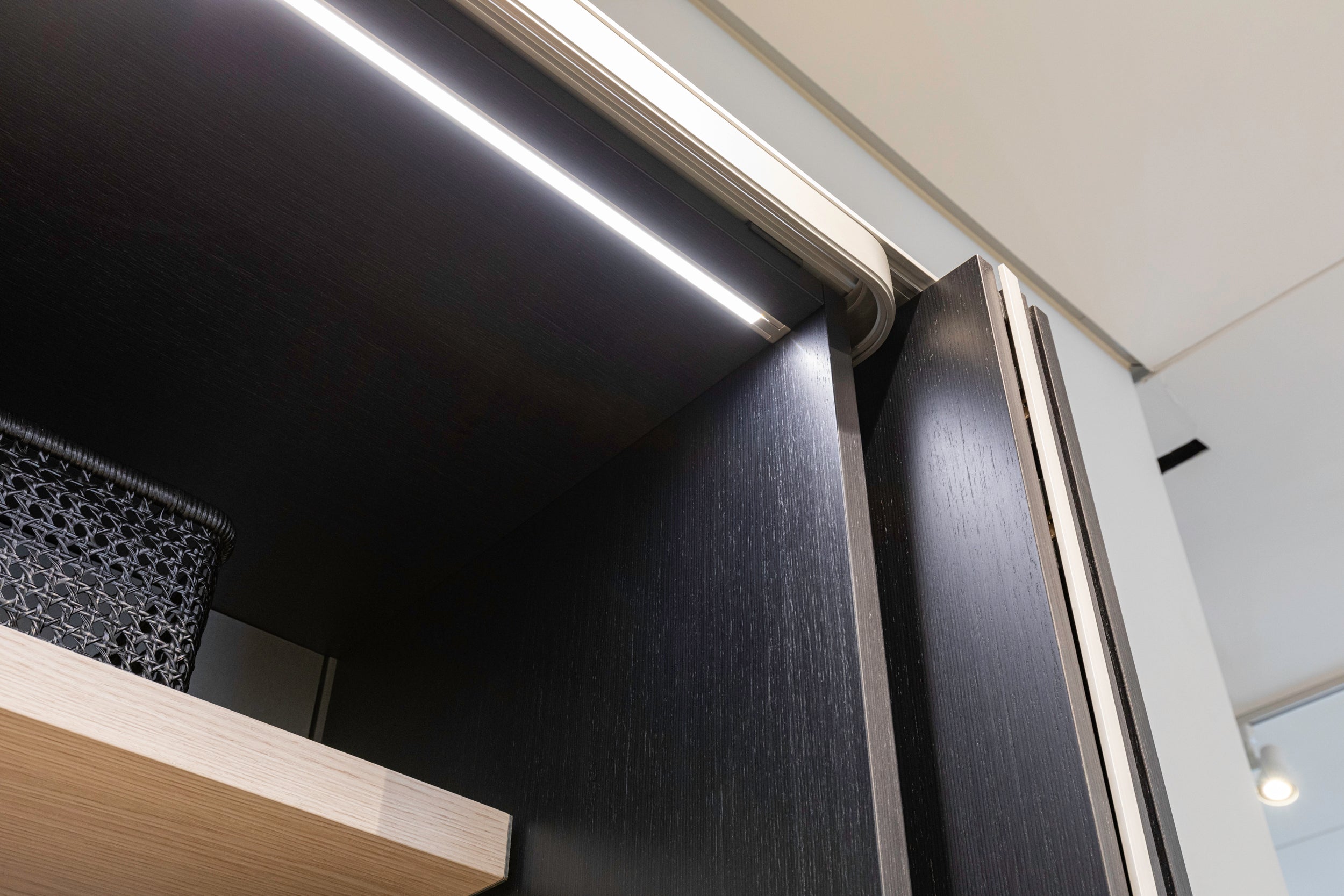 eggersmann E-Line Graphite Black Bi-Fold Pocket Door Pantry Wall