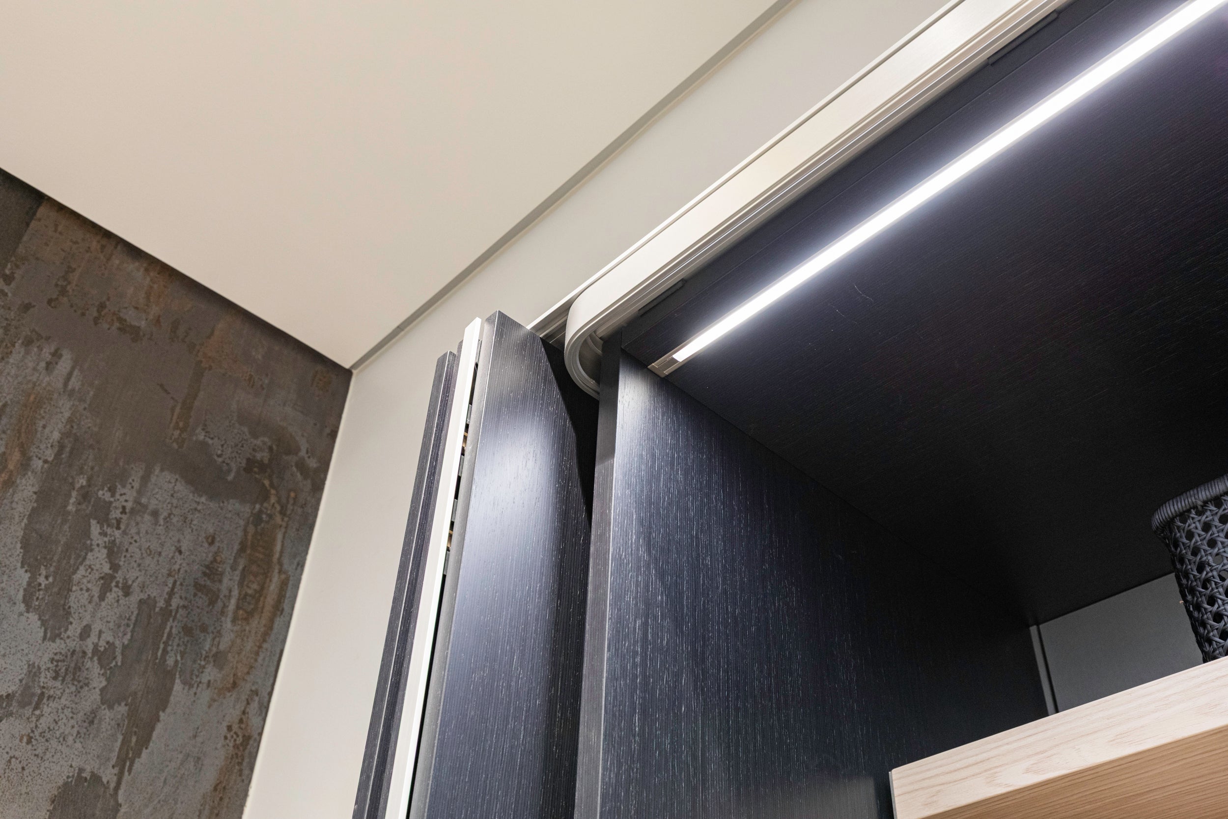 eggersmann E-Line Graphite Black Bi-Fold Pocket Door Pantry Wall