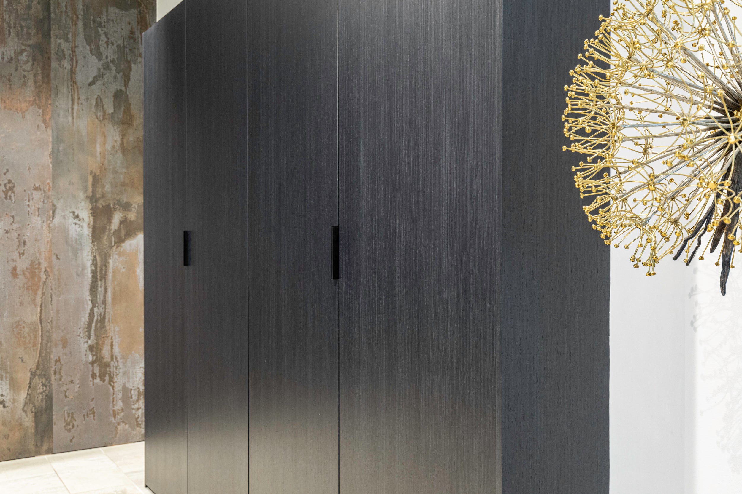 eggersmann E-Line Graphite Black Bi-Fold Pocket Door Pantry Wall