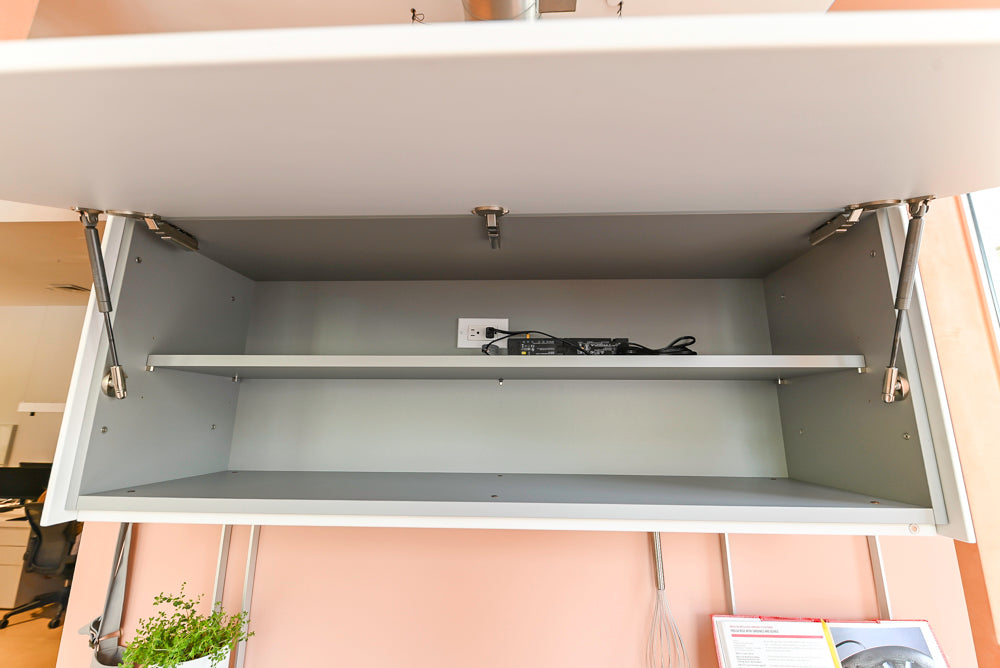 Bulthaup Modern White & Peach Cooking Station with Stone Countertop and 15" Gaggenau Cooktop, Showroom Display