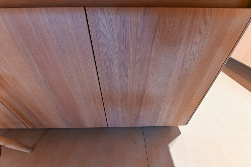 Bulthaup Modern Light Wood Veneer Paneled & Stainless Steel Top Island