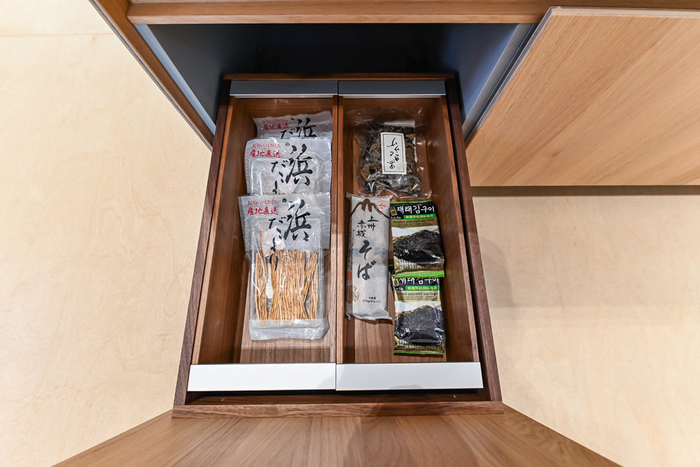 Bulthaup Modern Light Wood Veneer Paneled & Stainless Steel Top Island