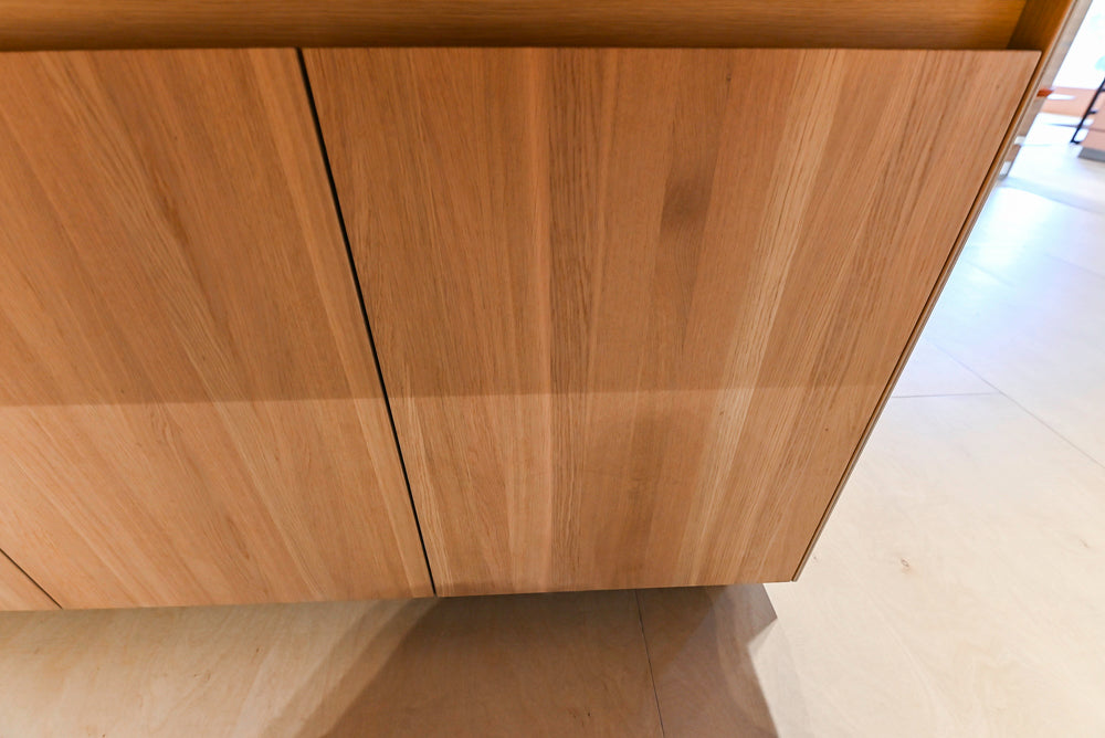 Bulthaup Modern Light Wood Veneer Paneled & Stainless Steel Top Island