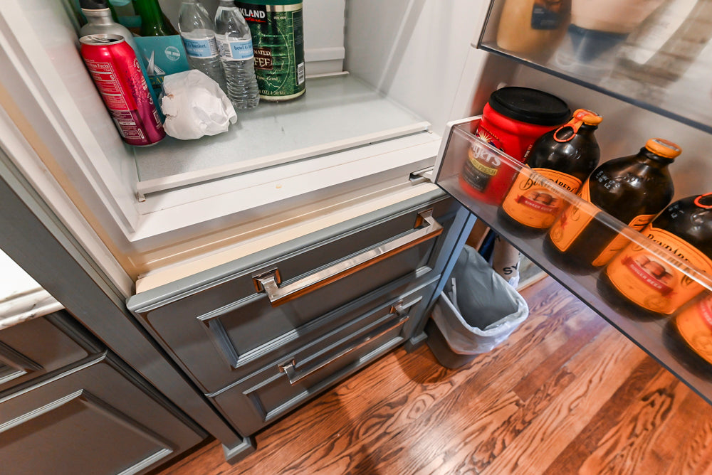 Executive Cabinetry Traditional Grey Walnut Kitchen with Marble Countertops & Appliances