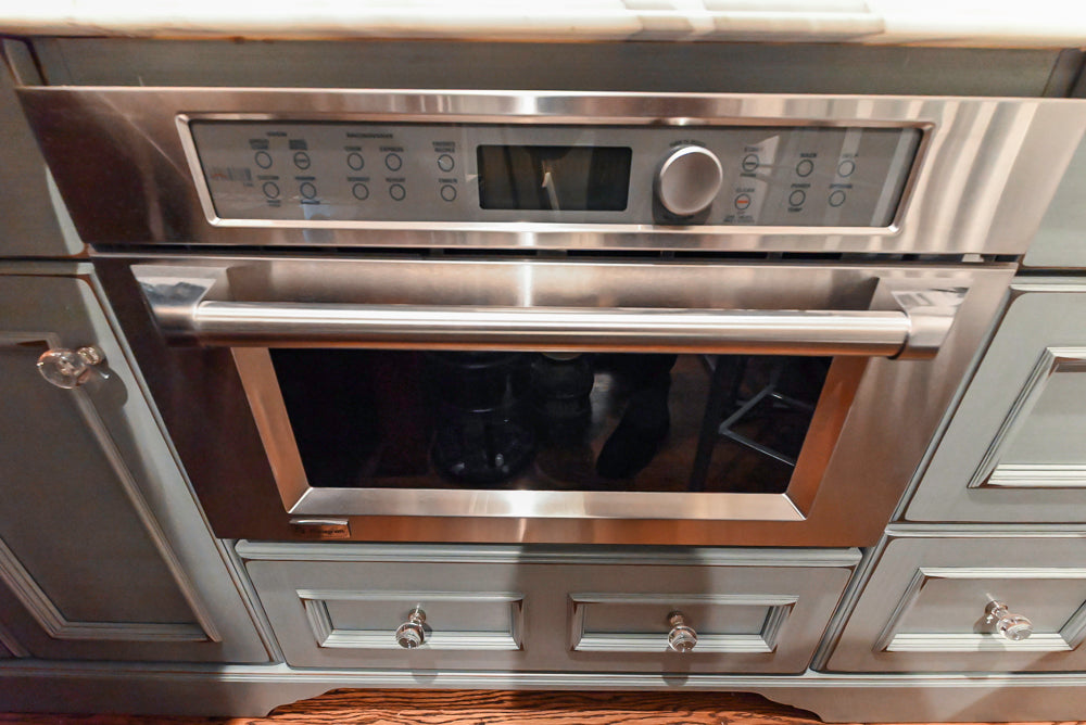 Executive Cabinetry Traditional Grey Walnut Kitchen with Marble Countertops & Appliances