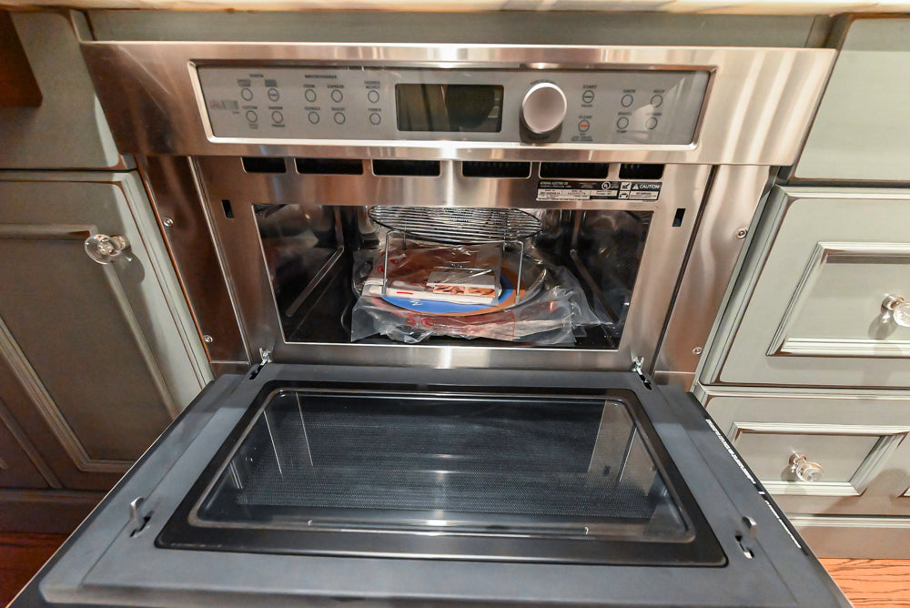 Executive Cabinetry Traditional Grey Walnut Kitchen with Marble Countertops & Appliances