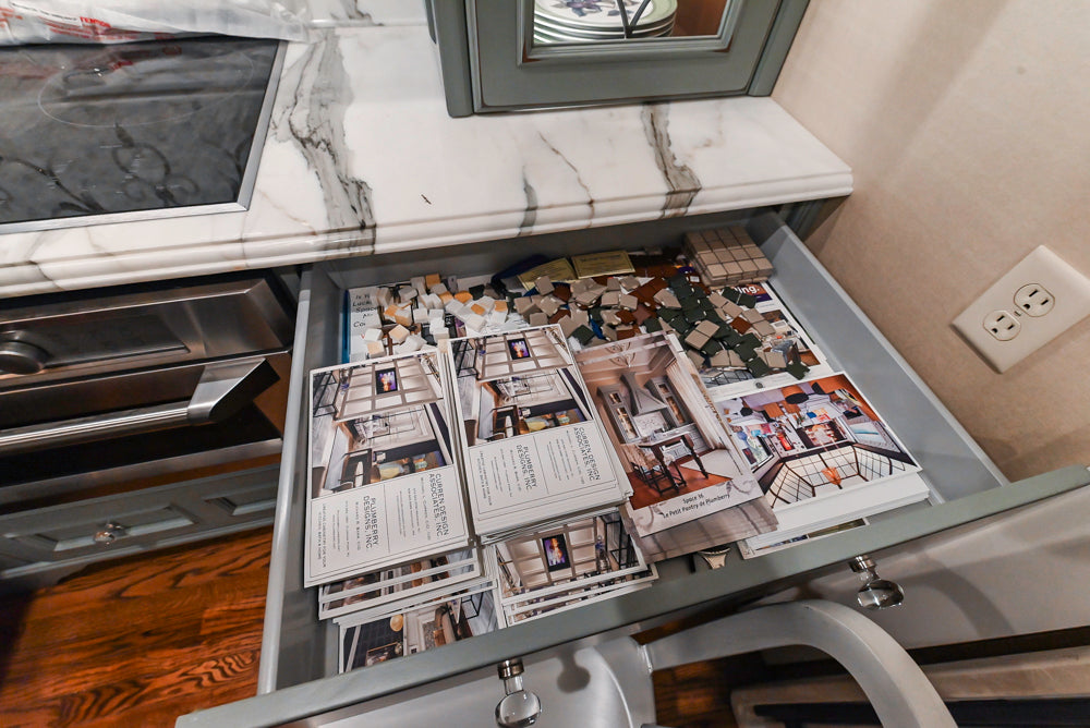 Executive Cabinetry Traditional Grey Walnut Kitchen with Marble Countertops & Appliances