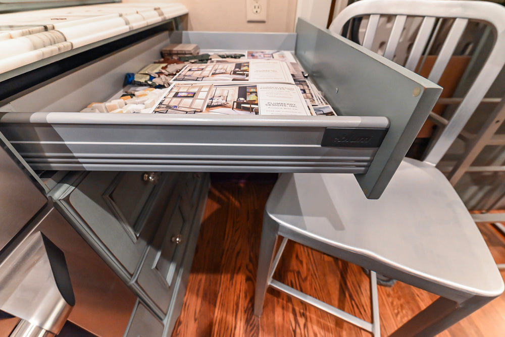 Executive Cabinetry Traditional Grey Walnut Kitchen with Marble Countertops & Appliances
