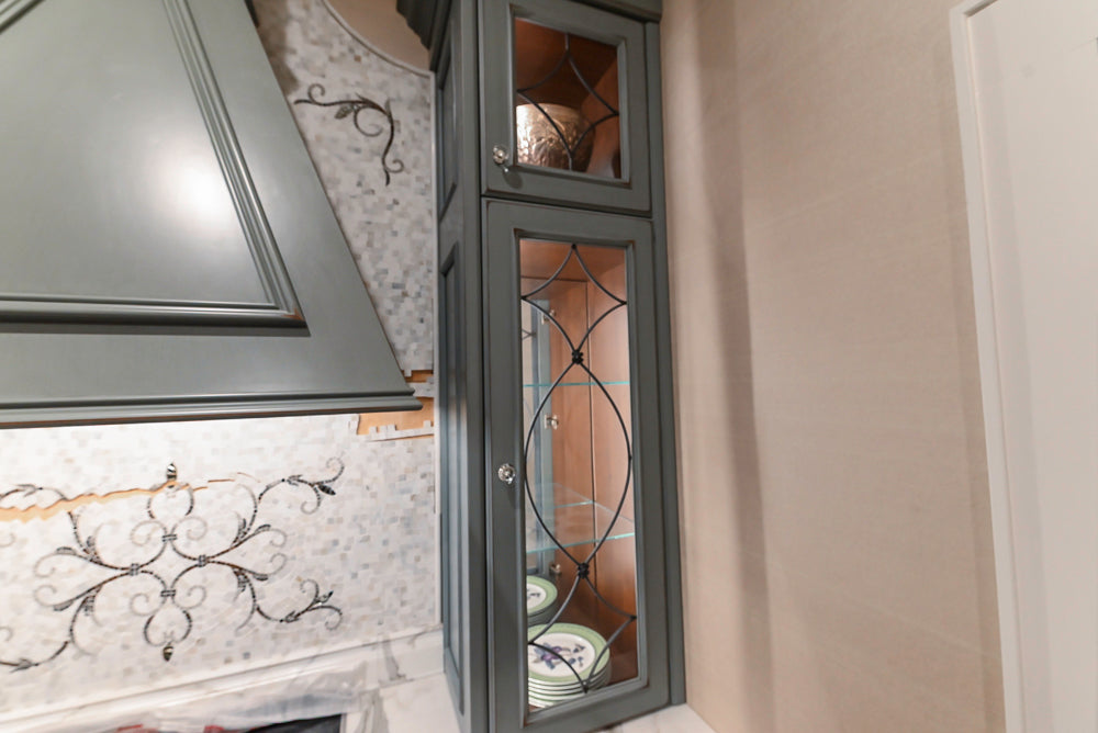 Executive Cabinetry Traditional Grey Walnut Kitchen with Marble Countertops & Appliances