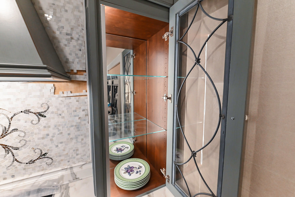 Executive Cabinetry Traditional Grey Walnut Kitchen with Marble Countertops & Appliances