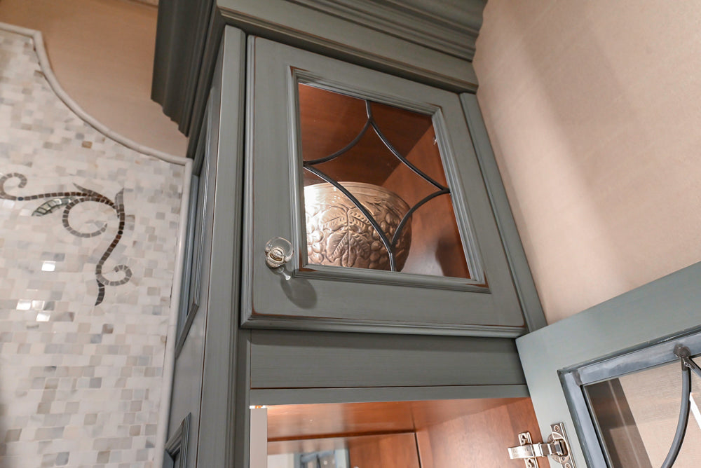 Executive Cabinetry Traditional Grey Walnut Kitchen with Marble Countertops & Appliances