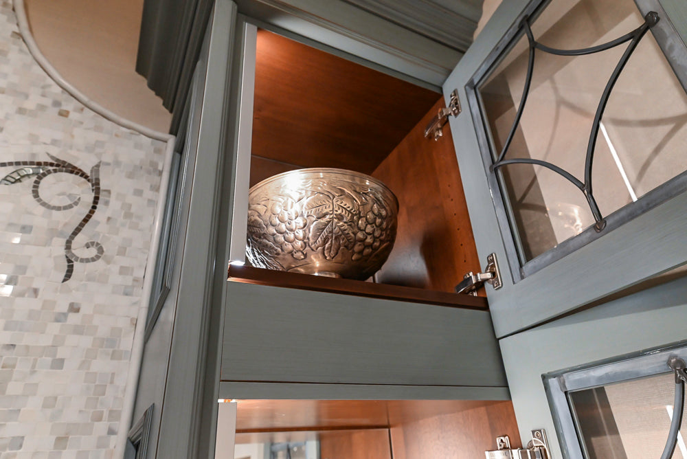 Executive Cabinetry Traditional Grey Walnut Kitchen with Marble Countertops & Appliances