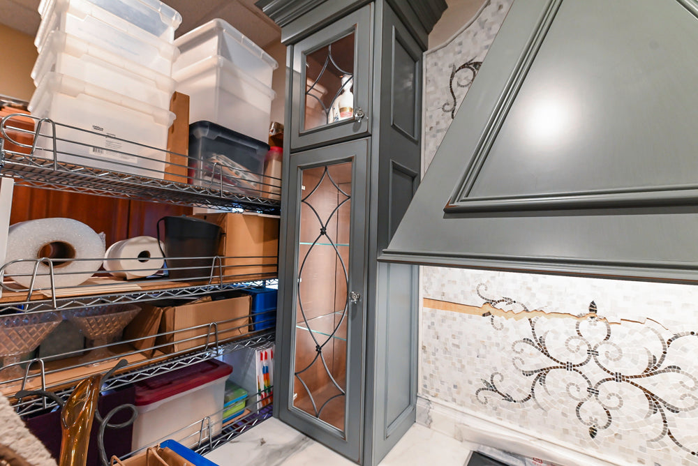 Executive Cabinetry Traditional Grey Walnut Kitchen with Marble Countertops & Appliances