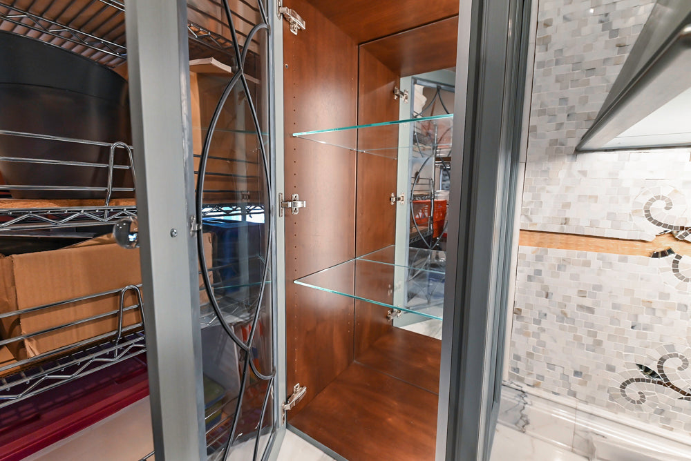 Executive Cabinetry Traditional Grey Walnut Kitchen with Marble Countertops & Appliances