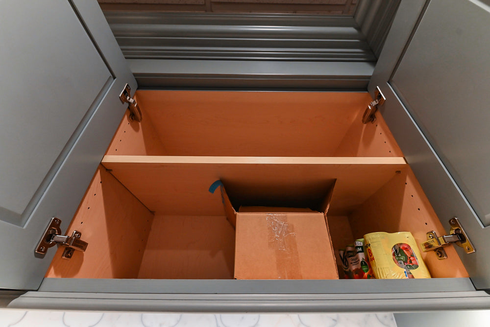 Executive Cabinetry Traditional Grey Walnut Kitchen with Marble Countertops & Appliances