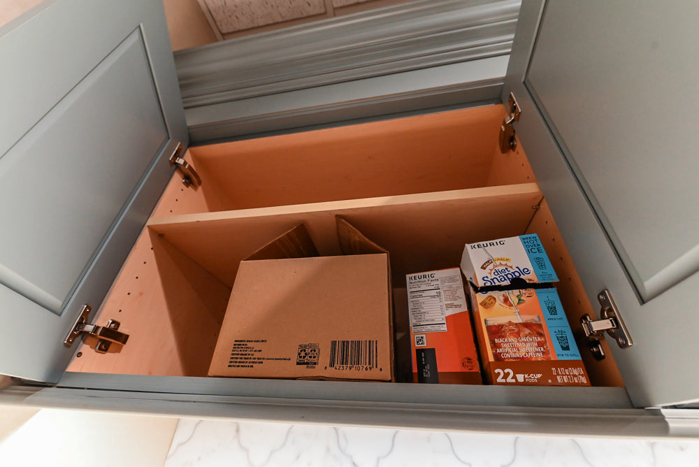 Executive Cabinetry Traditional Grey Walnut Kitchen with Marble Countertops & Appliances