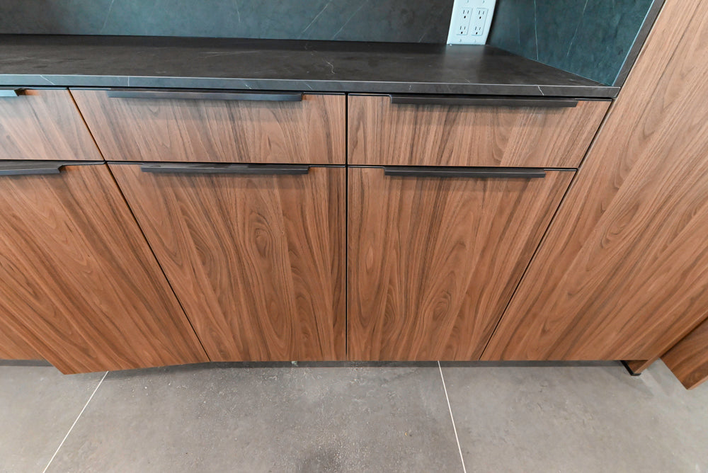 Häcker Modern Wood-Look Paneled Built-In Dry Bar Wall Unit with Storage