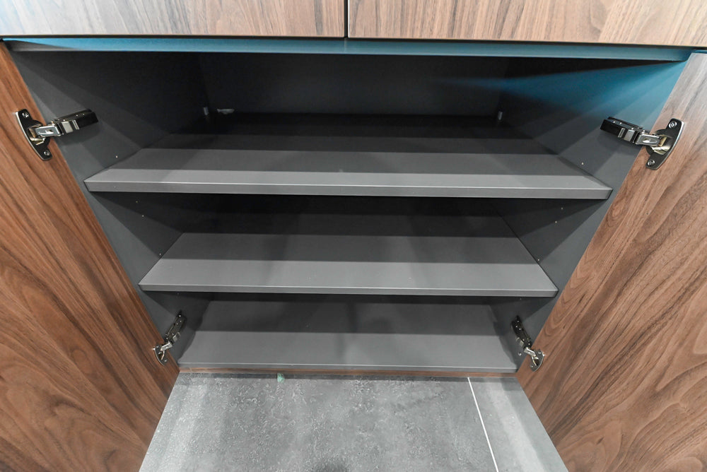 Häcker Modern Wood-Look Paneled Built-In Dry Bar Wall Unit with Storage