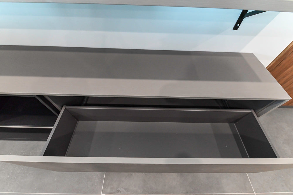 Häcker Modern Matte Grey Wall Mount Floating Buffet