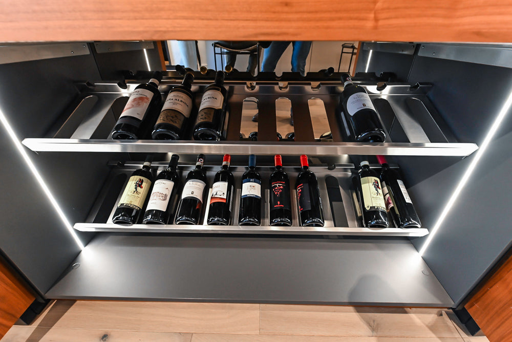 Composit Modern Two Toned Butler's Pantry with Quartz Countertop and Sink