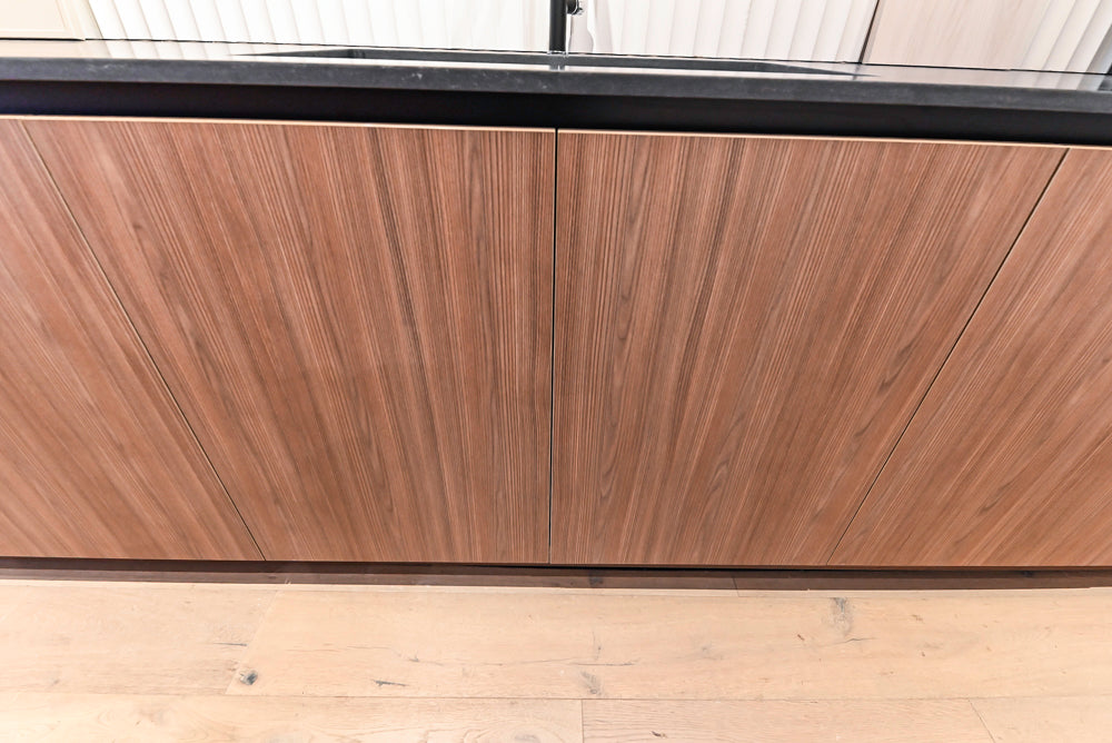 Custom Modern Two Toned Butler's Pantry Wall with Silestone Countertops & Sink