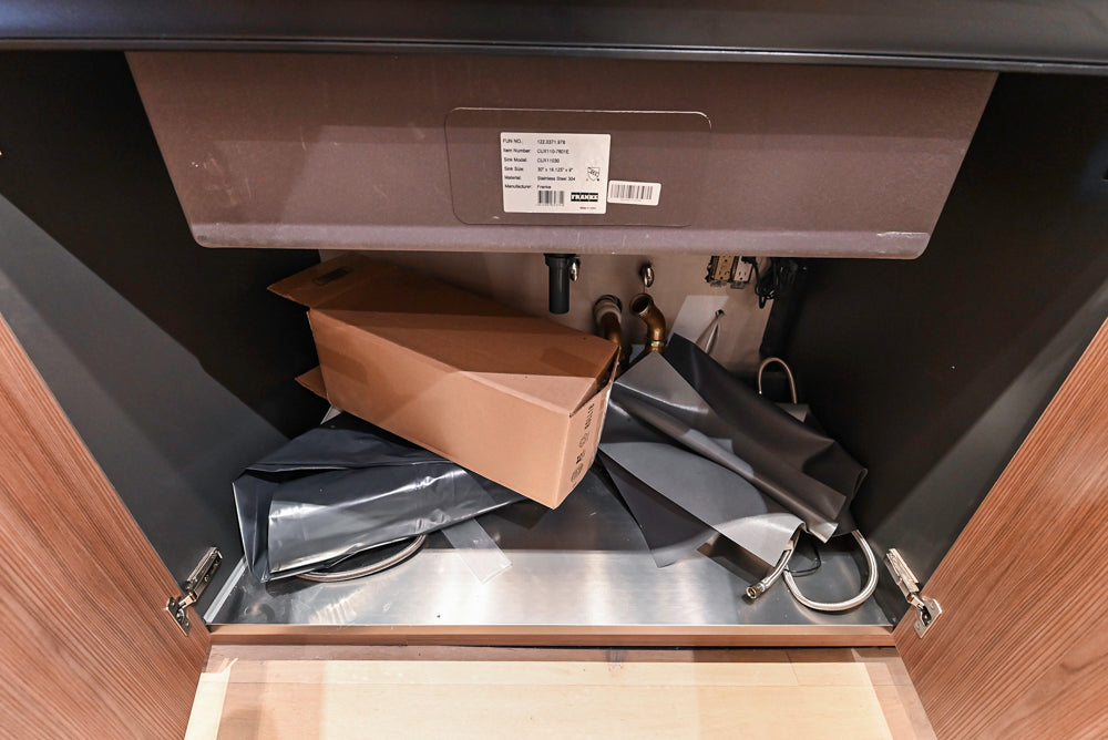 Custom Modern Two Toned Butler's Pantry Wall with Silestone Countertops & Sink