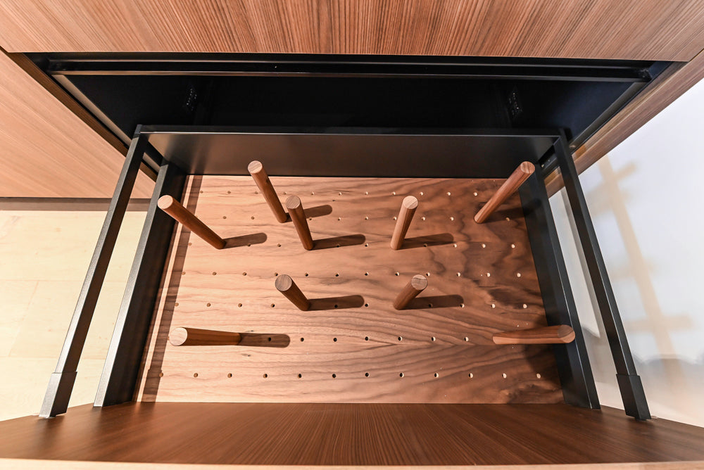 Custom Modern Two Toned Butler's Pantry Wall with Silestone Countertops & Sink