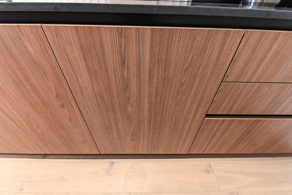 Custom Modern Two Toned Butler's Pantry Wall with Silestone Countertops & Sink